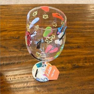 New in box!  Lolita “Flip Flop” Decorated Wine Glass